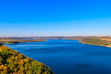 Sticker - View of the Dniester river in Ukraine at autumn