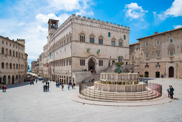 Wall Mural - Perugia (Italy) - A characteristic views of historical center in the beautiful medieval and artistic city, capital of Umbria region, in central Italy.