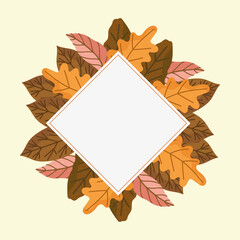 Sticker - wreath made of autumn leaves