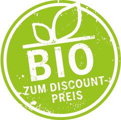 Wall Mural - grüner sticker mit Schrift Bio zum Discountpreis