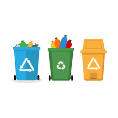 Wall Mural - Trash bin icon set design illustration template