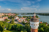 Fototapeta  - Aerial view of town of Elk in North Eastern Poland