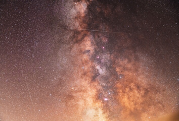 Wall Mural - beautiful bright close-up milky way galaxy, deep sky. space, astronomical background