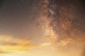 Wall Mural - beautiful bright close-up milky way galaxy, deep sky. space, astronomical background