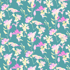 Sticker - Elegant floral pattern in small colorful flowers. Liberty style. Floral seamless background for fashion prints. Ditsy print. Seamless vector texture. Spring bouquet.