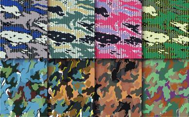 Sticker - Fashionable camouflage pattern, vector illustration.Military print  Vector wallpaper