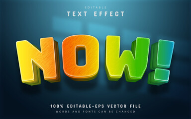 Now text, colorful gradient style text effect