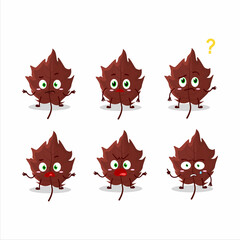 Sticker - Cartoon character of brown autumn leaf with what expression