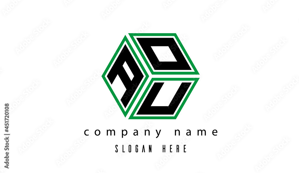 AOU polygon creative letter logo