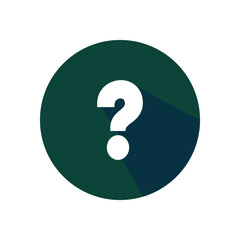 Aufkleber - Question mark sign icon, vector illustration. Flat design style with long shadow. FAQ button. Asking questions. Ask for help. Question mark stamp. Need information. Query.