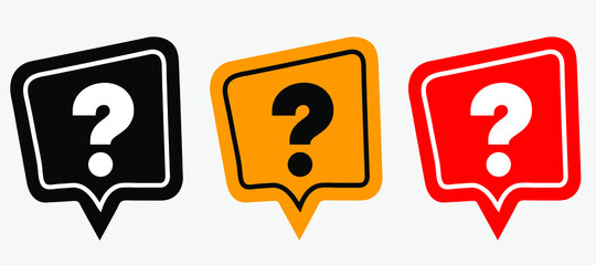 Aufkleber - Question mark sign icon, vector illustration. Flat design style with long shadow. FAQ button. Asking questions. Ask for help. Question mark stamp. Need information. Query.