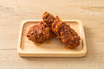 Wall Mural - fried chicken with spicy Korean sauce