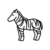 Fototapeta Konie - Outline figures of African animal. Vector icon zebra