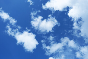 Fluffy clouds in the blue sky