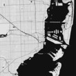 Urban city map of Miami. Vector poster. Grayscale street map.
