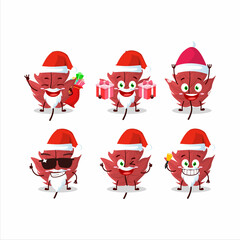 Sticker - Santa Claus emoticons with red autumn leaf cartoon character