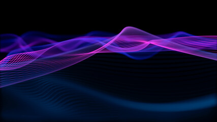 Wall Mural - Abstract neon background, neon waves. Futuristic, modern neon. Night screensaver with light effect.