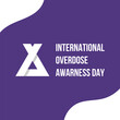 Minimalist International Overdose Awareness Day paper cut background vector. vector illustration for web and printing isolated on purple white.