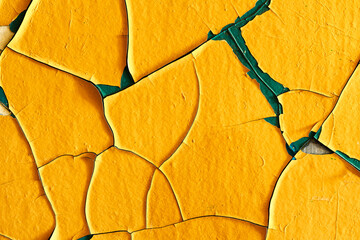 Poster - wall with blue paint in the cracks. background for design. grunge texture