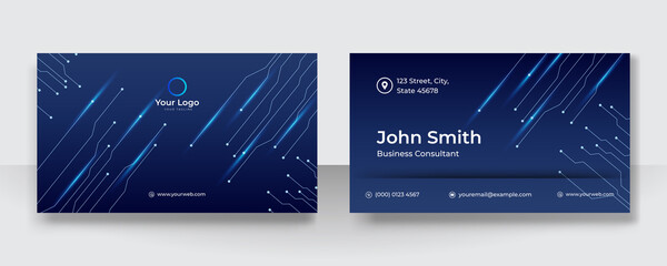 Aufkleber - Business card design template with technology and game concept. Tech Background Business Book Cover Design Template