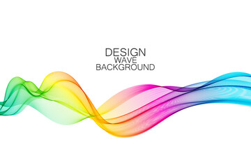 Abstract colorful wave lines flowing isolated on white background for vector design elements in concept of sound, music, technology, science.