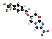 Pretomanid Tuberculosis Drug Molecule, Illustration