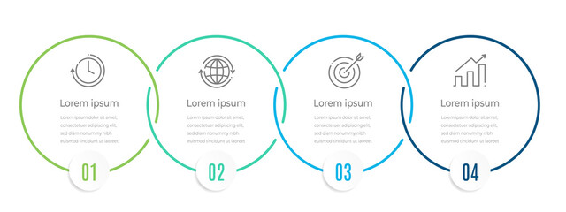 Wall Mural - Timeline infographic template circle 4 options.