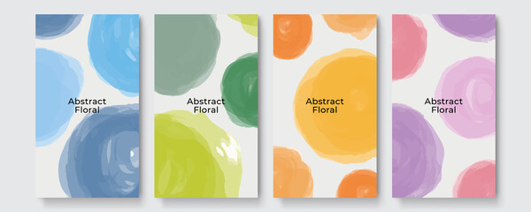 Poster - Set of pastel color watercolor background. Big set of bright vector colorful watercolor background for poster, brochure or flyer and stories social media template