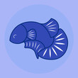 Betta Fish Logo Illustration, Simple Logo Style, Used for Aquarium Store Breeder Farm Contest Competition Purpose. 