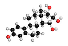 Estetrol Natural Oestrogen Hormone Molecule, Illustration