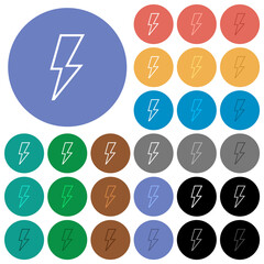 Poster - Flash outline round flat multi colored icons