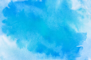 Canvas Print - Abstract blue watercolor background texture