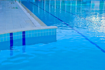 blue swimming pool in a resort in antalya, turkey