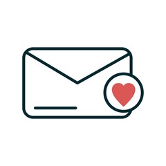 Envelope Linear Two Color Vector Icon Design