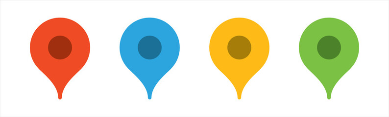 Poster - Modern map markers. location pin sign. Vector icon isolated on white background.