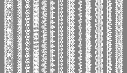 Sticker - White Floral Pattern Trim Lace Ribbon for Decorating