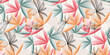 Abstract art pattern tropical leaves background