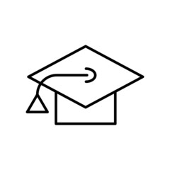 Wall Mural - graduation cap icon. isolated on white background. flat design