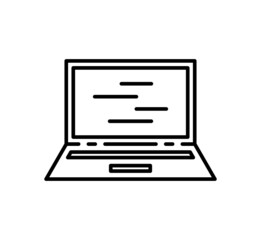 Wall Mural - laptop icon. isolated on white background. flat design