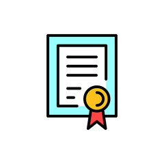Wall Mural - certificate diploma icon. isolated on white background. flat design