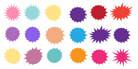 Wall Mural - Set of vector starburst, sunburst badges. Starburst isolated icons set