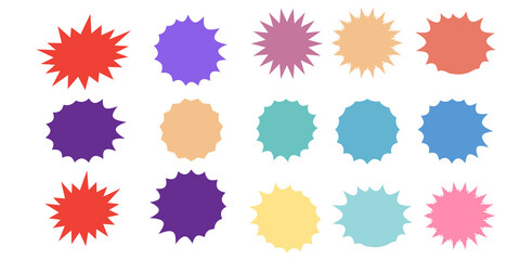 Wall Mural - bursting speech star set. starburst isolated icons set