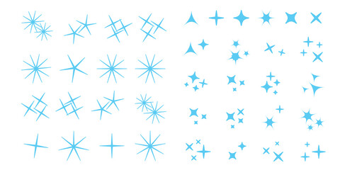 Wall Mural - sparkles line icons. black sparkles symbols vector