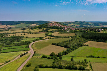 aerial view on the basilica of vezelay sainte marie madeleine