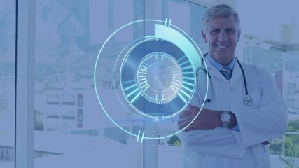 Sticker - Animation of scope scanning over doctor looking at camera