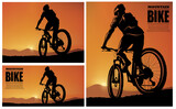 Fototapeta Łazienka - The silhouette of a mountain bike rider in the evening
