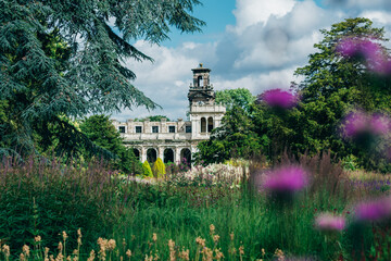 Sticker - Scenic view of a tower of an ancient, medieval castle in Trentham Gardens