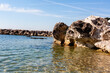 Adriatic Sea from a rocky coast in Numana, Marche, Italy