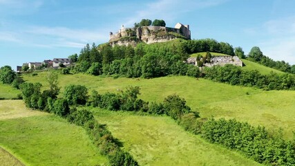 Wall Mural - survol de l'Aveyron à Séverac d'Aveyron