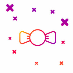 Poster - Color line Bow tie icon isolated on white background. Gradient random dynamic shapes. Vector